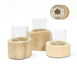 trio de bougies en bois sangir